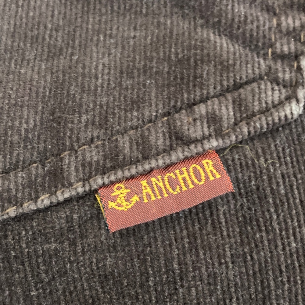 Y2K Anchor Blue Corduroy Pants Womens L Brown Straight Leg High Rise Vintage - Picture 15 of 16